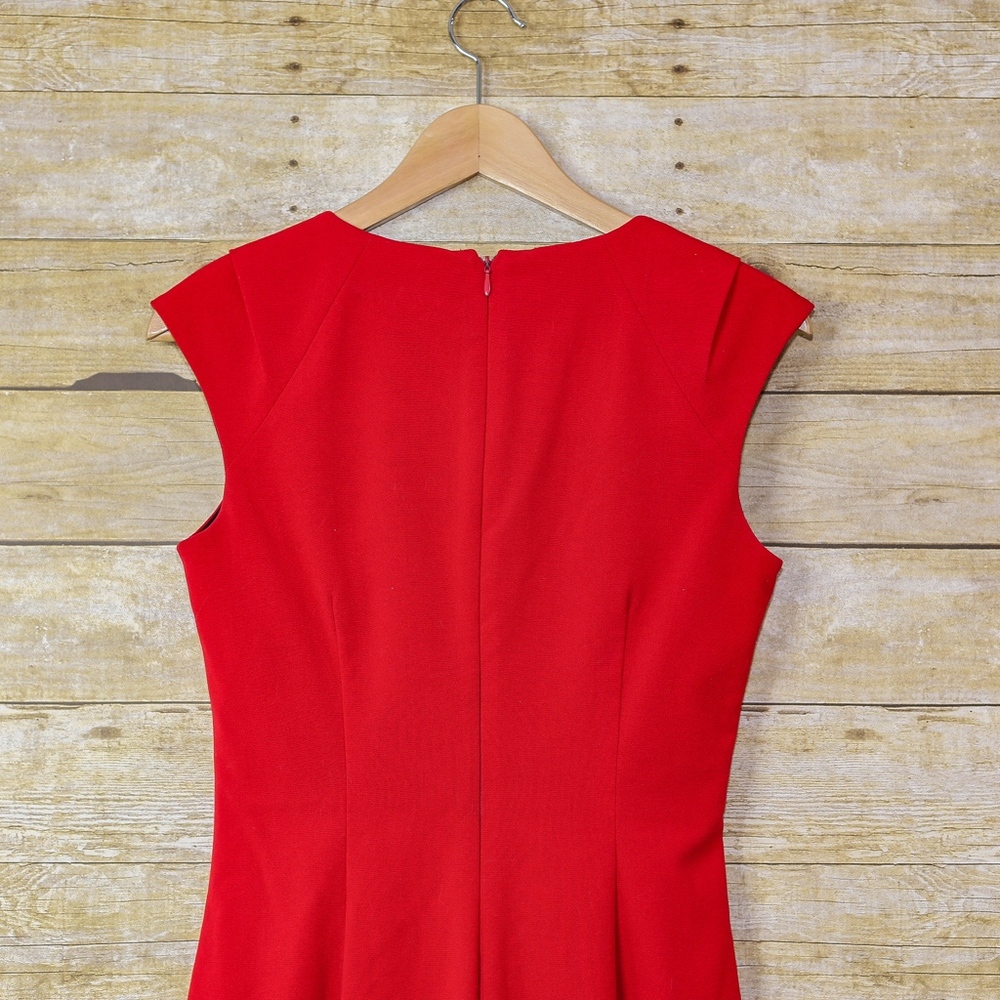 Clavin Klein Sleeveless Cocktail Mini Dress Red 4 - Picture 4 of 6